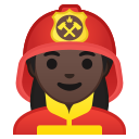 Android Pie; U+1F469 U+1F3FF U+200D U+1F692; Emoji