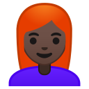 Android Pie; U+1F469 U+1F3FF U+200D U+1F9B0; Emoji