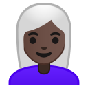 Android Pie; U+1F469 U+1F3FF U+200D U+1F9B3; Emoji