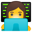 Android Pie; U+1F469 U+200D U+1F4BB; Emoji