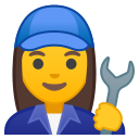 Android Pie; U+1F469 U+200D U+1F527; Emoji