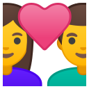 Android Pie; U+1F469 U+200D U+2764 U+FE0F U+200D U+1F468; Emoji
