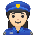 Android Pie; U+1F46E U+1F3FB U+200D U+2640 U+FE0F; Emoji