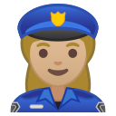 Android Pie; U+1F46E U+1F3FC U+200D U+2640 U+FE0F; Emoji