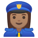 Android Pie; U+1F46E U+1F3FD U+200D U+2640 U+FE0F; Emoji
