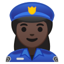 Android Pie; U+1F46E U+1F3FF U+200D U+2640 U+FE0F; Emoji