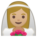 Android Pie; U+1F470 U+1F3FC; Emoji