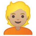 Android Pie; U+1F471 U+1F3FC; Emoji