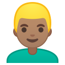 Android Pie; U+1F471 U+1F3FD U+200D U+2642 U+FE0F; Emoji