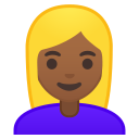 Android Pie; U+1F471 U+1F3FE U+200D U+2640 U+FE0F; Emoji