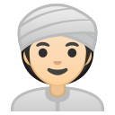 Android Pie; U+1F473 U+1F3FB U+200D U+2640 U+FE0F; Emoji