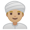Android Pie; U+1F473 U+1F3FC U+200D U+2642 U+FE0F; Emoji