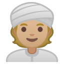 Android Pie; U+1F473 U+1F3FC; Emoji