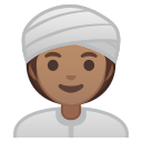 Android Pie; U+1F473 U+1F3FD U+200D U+2640 U+FE0F; Emoji
