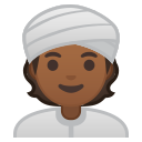 Android Pie; U+1F473 U+1F3FE; Emoji