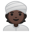 Android Pie; U+1F473 U+1F3FF; Emoji