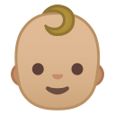 Android Pie; U+1F476 U+1F3FC; Emoji