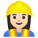 Android Pie; U+1F477 U+1F3FB U+200D U+2640 U+FE0F; Emoji