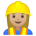 Android Pie; U+1F477 U+1F3FC U+200D U+2640 U+FE0F; Emoji