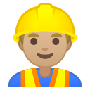 Android Pie; U+1F477 U+1F3FC U+200D U+2642 U+FE0F; Emoji