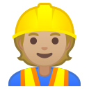 Android Pie; U+1F477 U+1F3FC; Emoji
