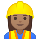 Android Pie; U+1F477 U+1F3FD U+200D U+2640 U+FE0F; Emoji