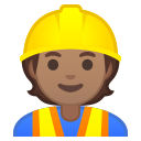 Android Pie; U+1F477 U+1F3FD; Emoji