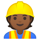 Android Pie; U+1F477 U+1F3FE; Emoji
