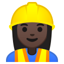 Android Pie; U+1F477 U+1F3FF U+200D U+2640 U+FE0F; Emoji