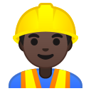 Android Pie; U+1F477 U+1F3FF U+200D U+2642 U+FE0F; Emoji