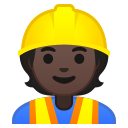 Android Pie; U+1F477 U+1F3FF; Emoji
