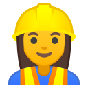 Android Pie; U+1F477 U+200D U+2640 U+FE0F; Emoji