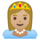 Android Pie; U+1F478 U+1F3FC; Emoji
