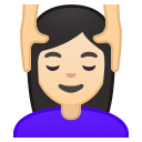 Android Pie; U+1F486 U+1F3FB U+200D U+2640 U+FE0F; Emoji