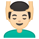 Android Pie; U+1F486 U+1F3FB U+200D U+2642 U+FE0F; Emoji