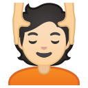 Android Pie; U+1F486 U+1F3FB; Emoji