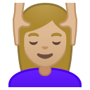Android Pie; U+1F486 U+1F3FC U+200D U+2640 U+FE0F; Emoji