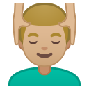 Android Pie; U+1F486 U+1F3FC U+200D U+2642 U+FE0F; Emoji