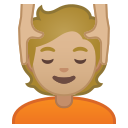 Android Pie; U+1F486 U+1F3FC; Emoji