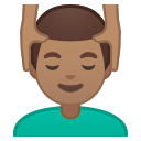 Android Pie; U+1F486 U+1F3FD U+200D U+2642 U+FE0F; Emoji