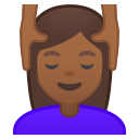Android Pie; U+1F486 U+1F3FE U+200D U+2640 U+FE0F; Emoji