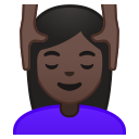 Android Pie; U+1F486 U+1F3FF U+200D U+2640 U+FE0F; Emoji