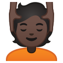 Android Pie; U+1F486 U+1F3FF; Emoji