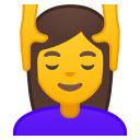 Android Pie; U+1F486 U+200D U+2640 U+FE0F; Emoji