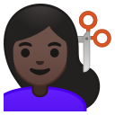 Android Pie; U+1F487 U+1F3FF U+200D U+2640 U+FE0F; Emoji