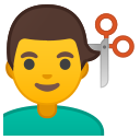 Android Pie; U+1F487 U+200D U+2642 U+FE0F; Emoji