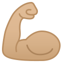 Android Pie; U+1F4AA U+1F3FC; Emoji