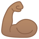 Android Pie; U+1F4AA U+1F3FD; Emoji