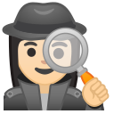 Android Pie; U+1F575 U+1F3FB U+200D U+2640 U+FE0F; Emoji