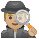 Android Pie; U+1F575 U+1F3FC U+200D U+2642 U+FE0F; Emoji